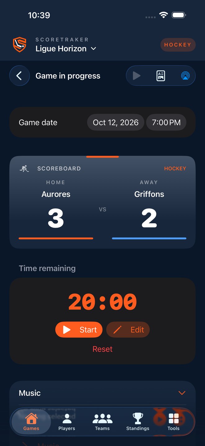 The live game