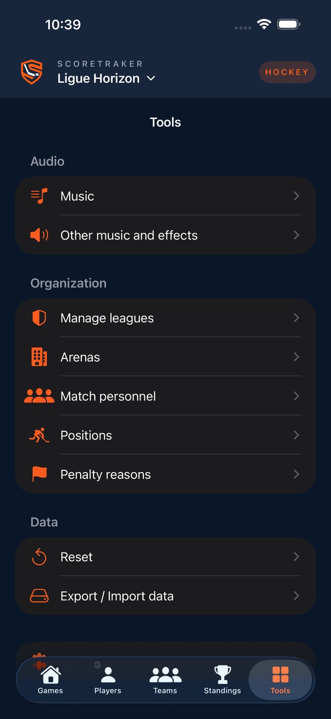 League tools